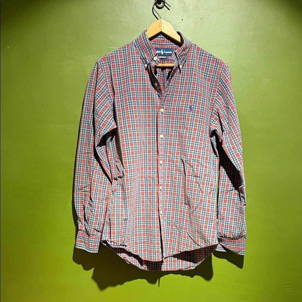 Vintage Ralph Lauren Men's Plaid Button-Down Shirt